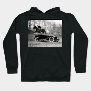 Horse Jumping Over Automobile, 1923. Vintage Photo Hoodie